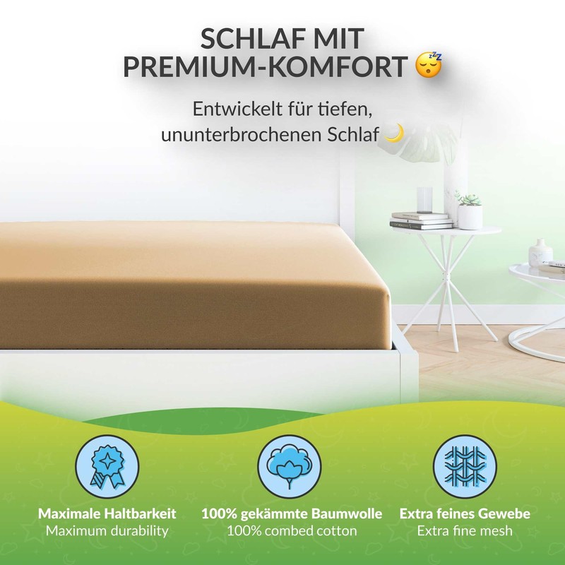 ETÉREA Jersey Fitted Sheet 90 x 200 cm - 100