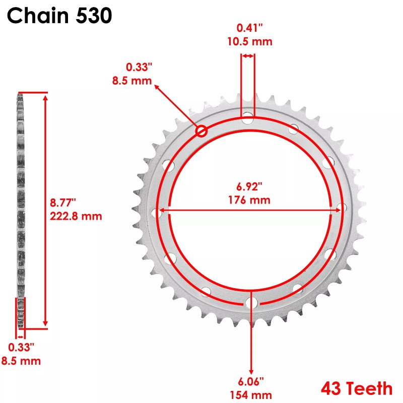 Caltric Red Drive Chain And Sprocket Kit for Honda VFR800