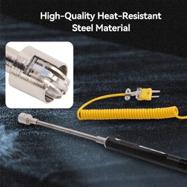Type K Bar Temperature Sensor, -50°C to 500°C Thermocouple Sensors, Stainless Steel Sensors, Thermocouple Surface Thermocouple Probe, Steel Temperature Sensor with Insulated Handle for Temperature