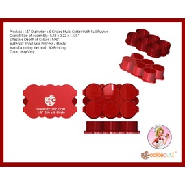 Cookie Cutz 1.50"" Diameter x 6 Circles Multi Cutter With Full Pusher, May Vary
