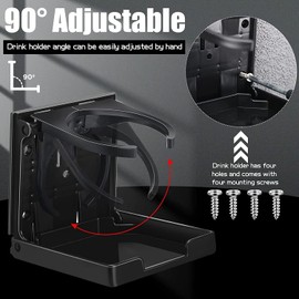 Dpofirs Portavasos Plegable, Portavasos Ajustable, Colocación Vertical Que Ahorra Espacio, 60-100 Mm, Retráctil, 4 Piezas para Camiones, Automóviles y Barcos (Black)
