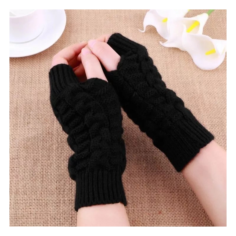 Patry Guantes Sin Dedos Invierno Frío Elige Color Navidad Lana