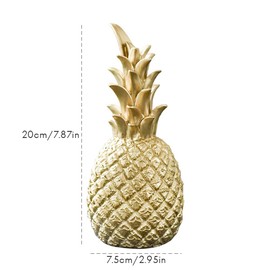 Stecto Decorative Pineapple Gold, Nordic Modern Resin Pineapple Ornaments, Decorative Figure for Birthday Party, Window, Desktop, Home, S/M/L