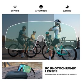 ROCKBROS Cycling Glasses Photochromic Sports Sunglasses Cycling Glasses for Men Women UV400 Protection TR90 Frame Windproof Cycling Accessories Bicycle Glasses