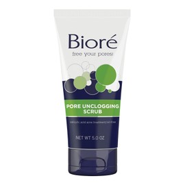 Biore Pore Clogging Scrub Excess Dirt and Oil Salicylic Acid Oil Free (HSAFSA Approved) 5 oz Contains Face Size / 바이오레 모공 막힘 제거 스크럽 과도한 먼지와 기름 살리실산 오일 프리 (HSAFSA 승인) 5온스 포함 얼굴 Size