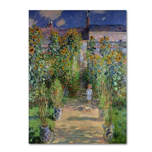 Theist's Garden at Vetheuil by Claude Monet work, 35 by 47-Inch Canvas Wall Art