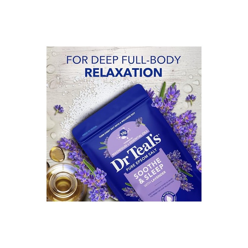 Dr Teal's Epsom Salt Soaking Solution, Soothe & Sleep, Lavender,