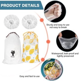 300PCS Bowl Covers Reusable, Plastic Bowl Covers for Bread Proofing with Elastic Clear Food Storage Covers for Leftover, Plastic Food Covers for Bowls for Family Outdoor Picnic (300-PCS)