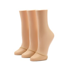 HUE Women’s Sheer Toe Cover Liner, 3 Pair Pack, Pale Beige, One Size