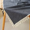 meioro Solid Colour Tassel Tablecloth Rectangular Tablecloth Cotton Linen Tablecloth