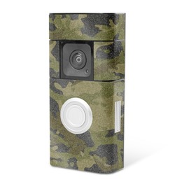 MightySkins Glossy Glitter Skin Compatible with Ring Video Doorbell Plus - Green Camouflage | Protective, Durable High-Gloss Glitter Finish | Easy to Apply