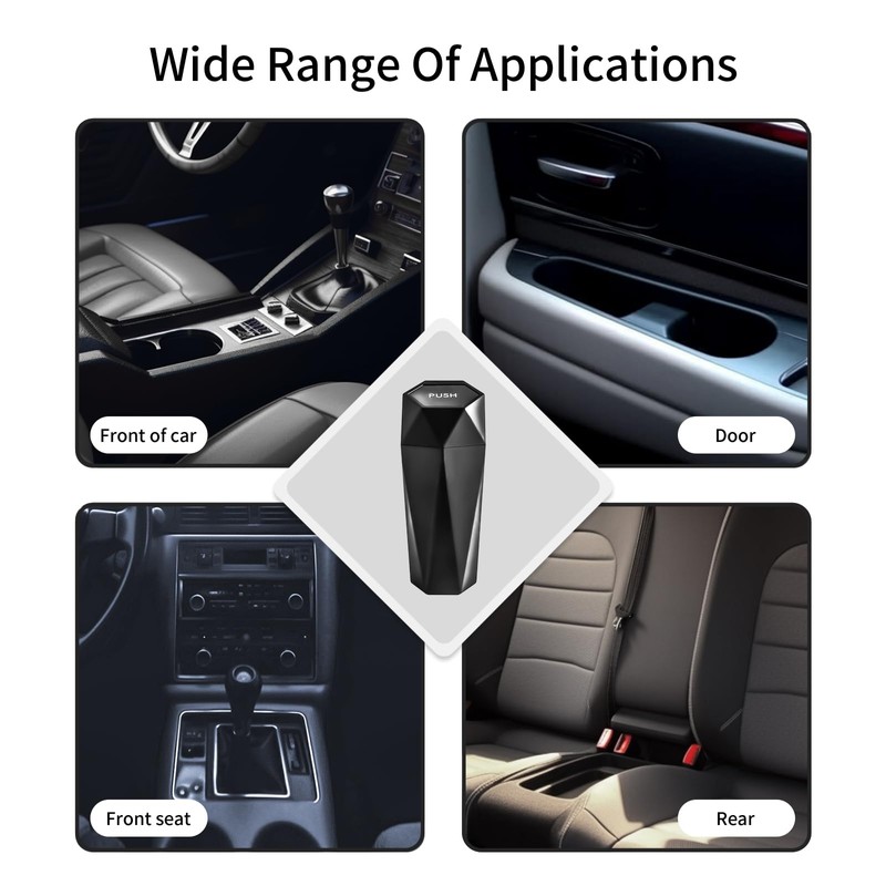 ZUYIST Car Bin Interior, Car Rubbish Bin with Lid, Mini