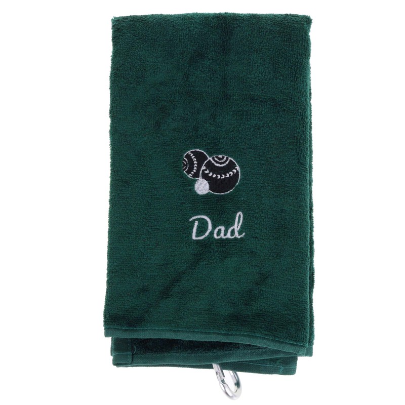 Always Looking Good Embroidered Dark Green Lawn Bowls Towel for