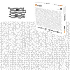 Tinyouth 1000 Pieces Large White Puzzle, Blank Puzzle for DIY Painting, 70 cm x 50 cm x 2 mm Cardboard Puzzle, Family Puzzle, Relieves Pressure, Difficult Puzzle, Frame Puzzle for Adults, Children 14+