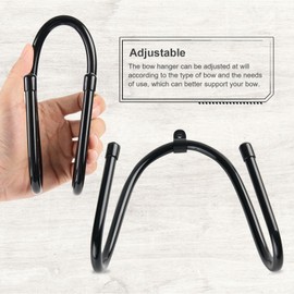 TOPARCHERY Bow Hanger Archery Bow Rack Hooks Wall Mount Recurve Bow Stand Compound Bow Accessories Storage and Display Your Bow, Metal, Rubber Protection, No Scratches, Bow Not Included