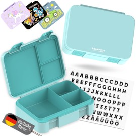 BEARFOOT Bento Box Compact BPA-Free Children's Lunch Box for School & Nursery, Leak-Proof Lunch Box for Girls and Boys, Practical, Lightweight and Compact (Mint, 950 ml)