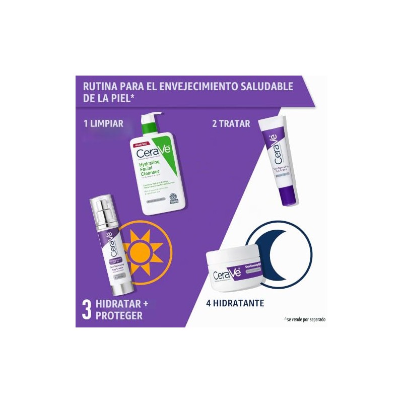 Cerave Crema Ojos Renovadora Piel Arrugas Debajo Péptidos Cafeína Niacinamida