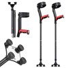 Foldable Forearm Crutches for Adults Ergonomic Handgrips Quad Base