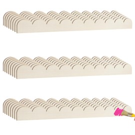 Scalloped Decorative Wood Trim Unfinished Scalloped Wood Molding DIY Wooden Moulding Trim for Home Wall Window Cabinet Shelf Door Frames Decoration (15.75in x 1.57in, 24 Pack)