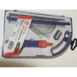 New Math Geometry Set Ruler, Protractor,Compass and Pencil (Blue)