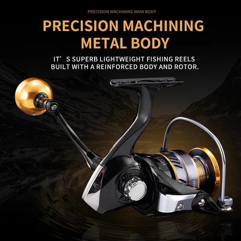 Rooblinos HM 5.2:1 Left Hand Spinning Reel Aluminum Frame Line