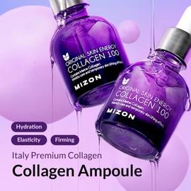 MIZON Suero Facial con Colágeno 30 ml - Serum Antiedad e Hidratante Coreano - Skincare Coreano con Acido Hialuronico para Piel Firme y Suave - Sérum Facial Original Skin Energy Collagen 100