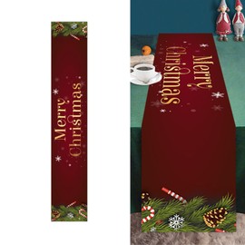 Christmas Table Runner, Christmas Table Runners, Christmas Table Decoration, 185× 35CM Christmas Table Decorations for Christmas, Birthday Parties, Indoor and Outdoor, Table Decoration