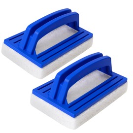 Pack of 2 Pool Sponge Brushes, Pool Cleaning Hand Scrubber, Pool Brush, Swimming Pool Brush with Handle, Pool Brushes for Cleaning Dirt and Moss, Pool Brush Head for Cleaning