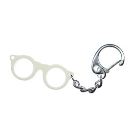 Miniblings Woody Glasses Key Ring Chain Nerd Retro Horn-Rimmed Spectacles White