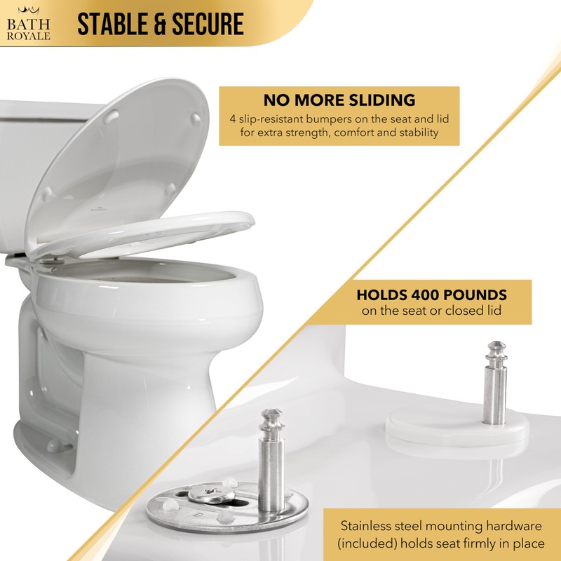 Bath Royale Soft Close Toilet Seat Round with Lid BR500-00
