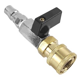Ball Valve 1/4 Inch, Metal Compressed Air Accessories, 1/4 Stopcock, 85 mm 1/4 Compressed Air Coupling, Ball Valve, 1/4 Pneumatic Switch (1)