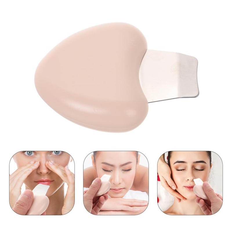 Healvian 2pcs Heart-shape Remover Facial Cleaning Spatula Stainless Steel Pore