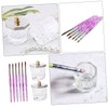 FOMIYES Nail Painting Brush Set with Lid 10pcs 3D Floral
