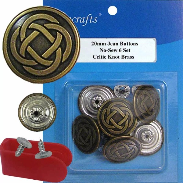 Unbranded 20 mm No-Sew Brass Replacement Jean Tack Buttons (20W336)