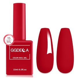 GGDECA 15ml Red Gel Nail Polish,1Pcs Red Gel polish,Red Color Nail Polish Gel, High Gloss U V Soak Off Nail Gel Polish, DIY Sparkle French Manicure Salon