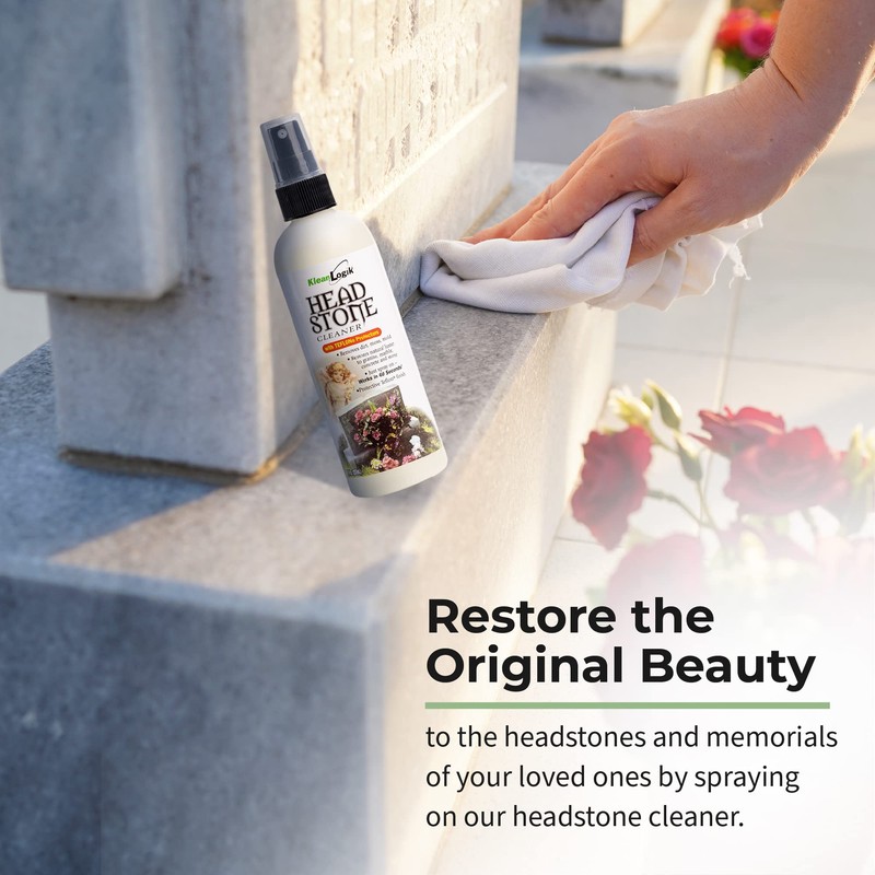 KleanLogik Headstone Cleaner For Graves & Memorials, Tombstone Cleaner Solution