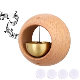 BovcTrraann Shopkeepers Bell for Door Opening, Magnetic Wood Doorbell, Wind Chime for Door, Store, Refrigerator, Porch, Garden, Entrance, Restaurant, Office, Housewarming Gift (Round-Shaped)