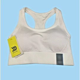 All in Motion Seamless Racer Bra Women L (36C, 38B, 36D, 38C) White Nylon-Span