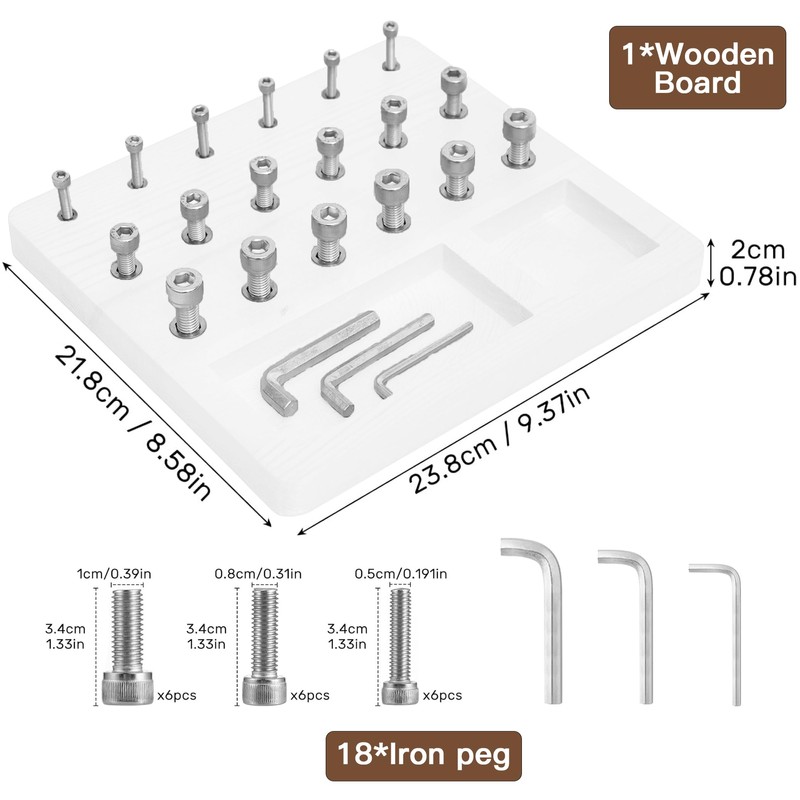 DICYWUDI Wooden Pegboard for Finger Dexterity, Finger Strength Trainer for