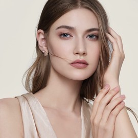 Aretes mujer aetes, arracadas oro mujer, piedras preciosas oro, 18k laminado mujer de joyería cristal arete redondo oro laminadopendientes regalos para mujer