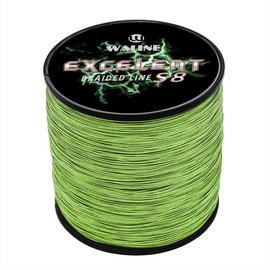 Waline Super Strong 300 m 500 m PE Braided Fishing Line 8 Strands Multifilament Fishing Line 20 lb-80 lb Sea Fishing Braided Line (Army Green, 20 lb/0.17 mm/500 m 547yds))