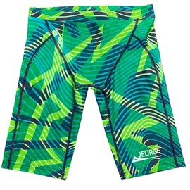 Jeorge Competition Swimming Shorts, 250gsm Chlorine Resistant Boys Jammers. (AU, Numeric, 30, Green)
