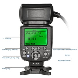 Mcoplus - Mco-14EXT - Macro TTL ring flash for Nikon i-TTL with LED AF auxiliary light