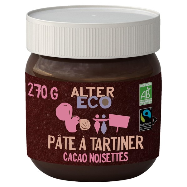 ALTER ECO - Organic Chocolate Hazelnut Spread - Palm Oil Free Spread - 270 g
