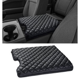 Sinvanho Thickened Center Console Armrest Cover for Ford F150 F250 F350 F450 2015-2022 Accessories, PU Leather Middle Console Protective Cover, Arm Rest Box Lid Cushion, Only with 40/20/40 Jump Seat