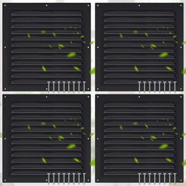 Yaocom 4 Pcs Aluminum Attic Vents 10" x 10" Metal Gable Wall Mesh Shed Vent with Screen Square Louver Grille for Exterior Door House Attic Garage Ceiling