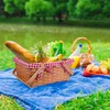Bekith Picnic Basket Natural Split Shopping Storage Basket Woven Hamper