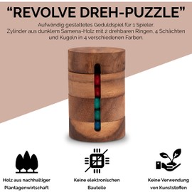Revolve – Rubik's Cube – Rotating Puzzle – Wooden Logic Game