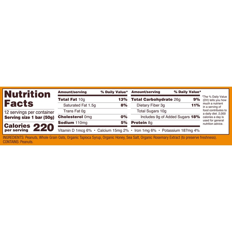 Bobs Red Mill Honey Oat Peanut Butter Bars, 1.76 OZ,