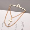 RunootPR Men's Gold Tie Chain 2.4" Simple Cross Tie Clip